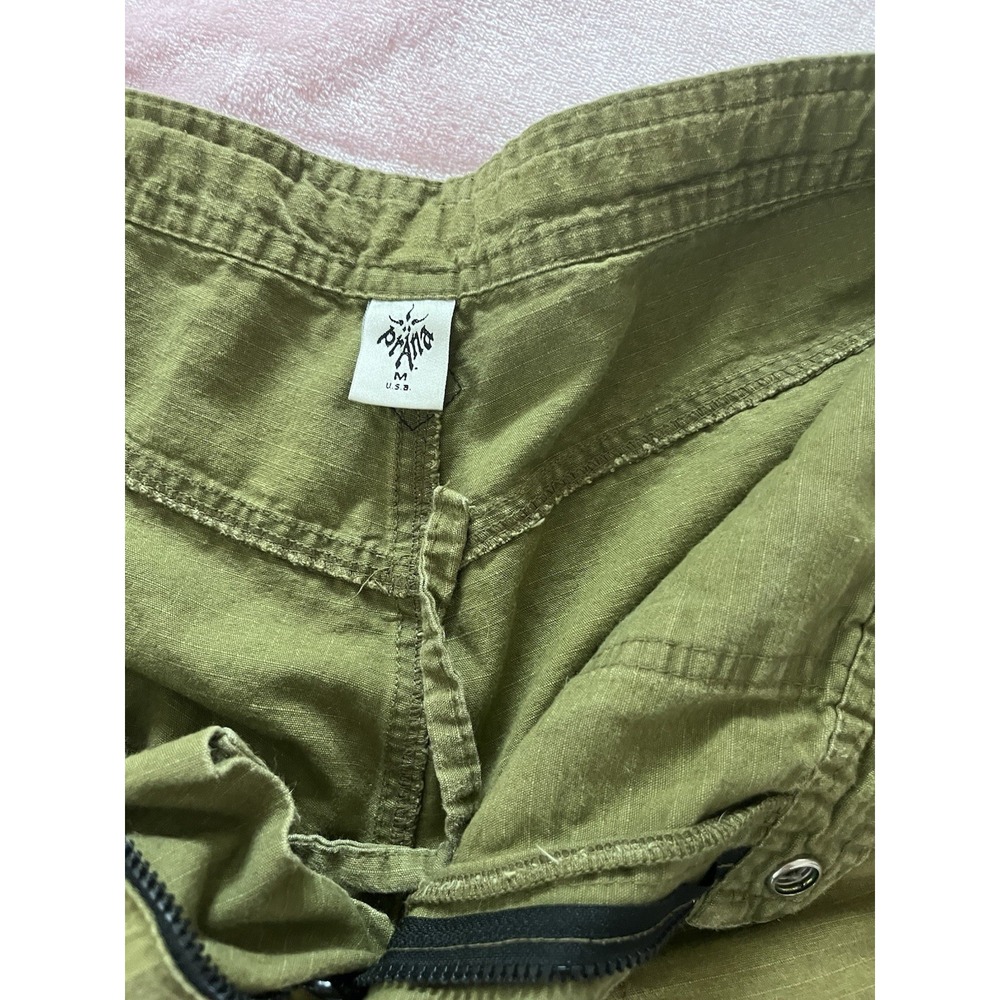 prAna Shorts VTG Cargo Sz Med Women Green Outdoor Hiking Adjustable Seersucker - Picture 3 of 6